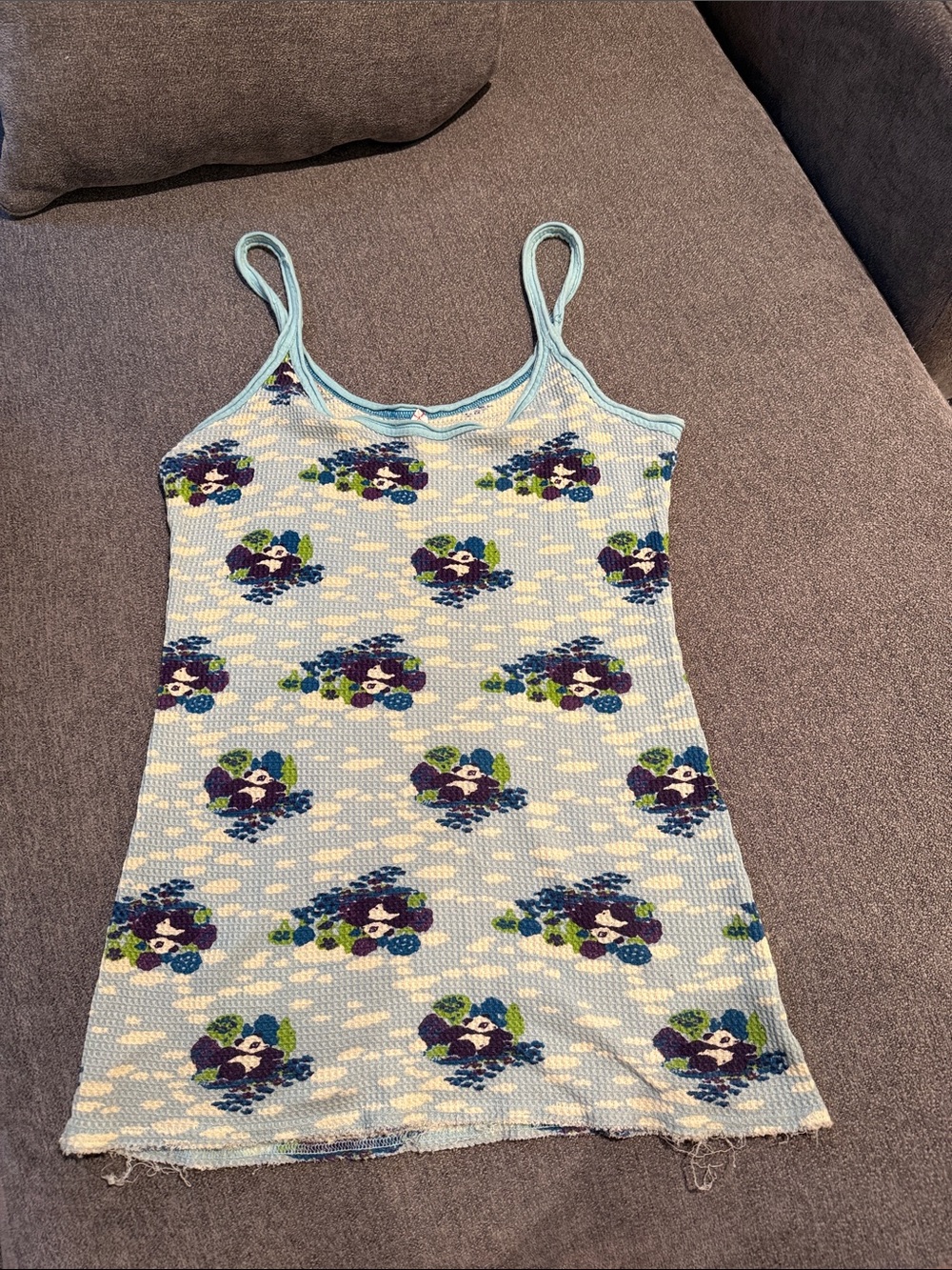 Free people Light Blue panda vintage tank